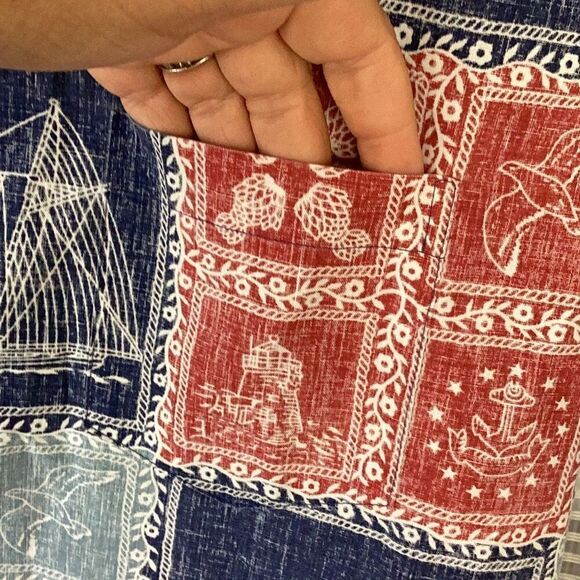 Vintage Reyn Spooner Clipper Nautical Short Sleeve Shirt Men’s XL Sailboat Rever - Picture 5 of 7